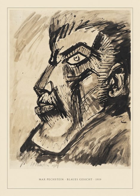 Max Pechstein Blaues Gesicht No3 - Plakat