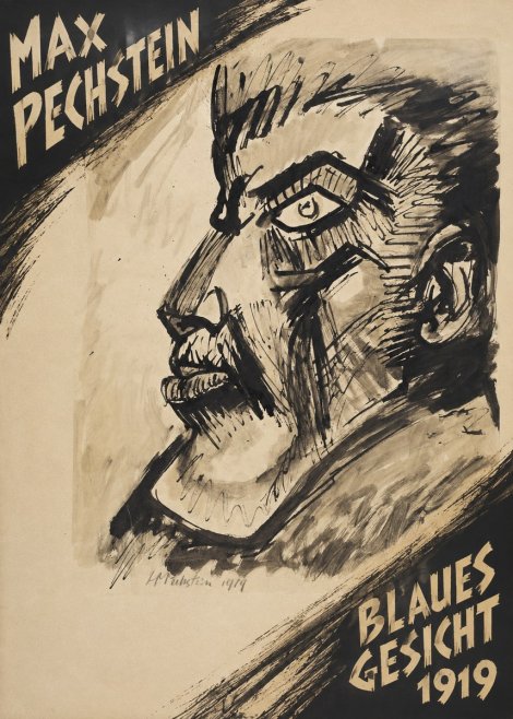 Max Pechstein Blaues Gesicht No4 - Plakat
