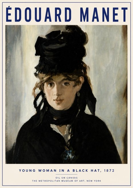 Édouard Manet Young Woman in a Black Hat, 1872 No3 - Plakat