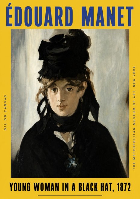 Édouard Manet Young Woman in a Black Hat, 1872 No4 - Plakat