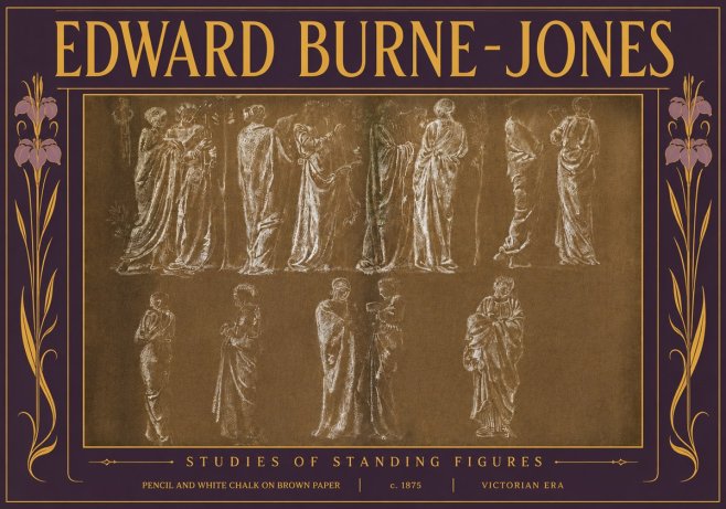 Edward Burne-Jones Studies of Standing Figures No5 - Plakat