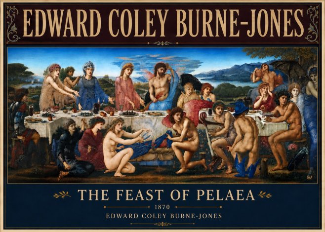 Edward Burne-Jones The Feast of Pelaea No4 - Plakat