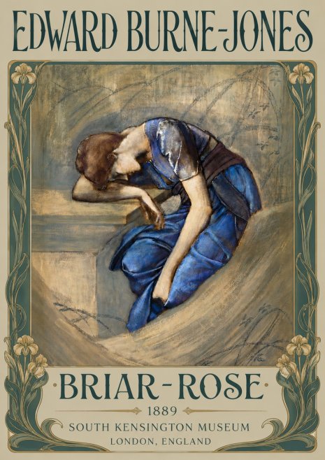Edward Burne-Jones Briar-rose No6 - Plakat