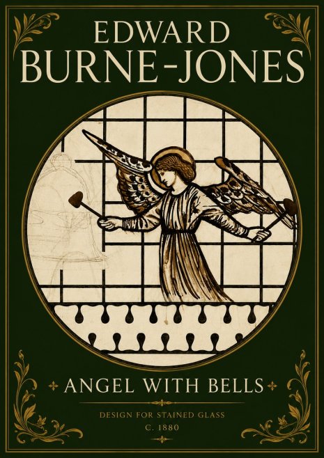 Edward Burne-Jones Angel with Bells (Study) No5 - Plakat