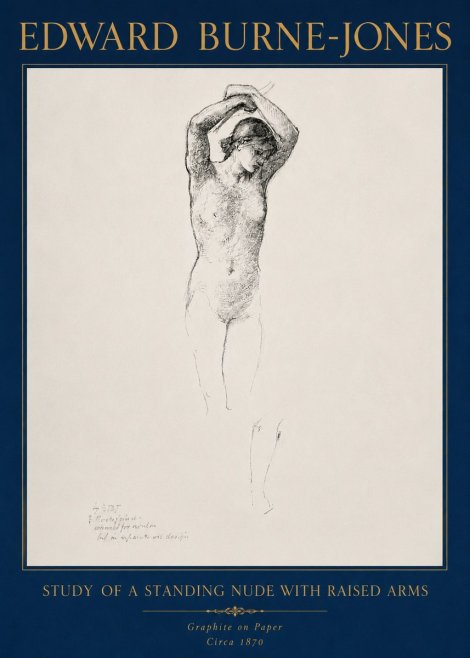Edward Burne-Jones Standing Nude with Raised Arms (Study) No4 - Plakat