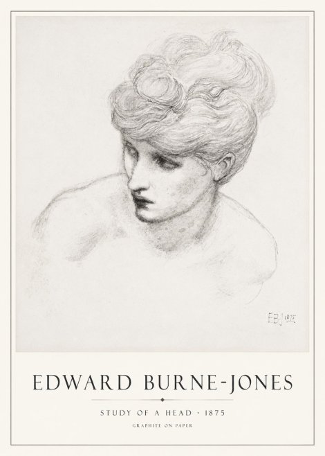 Edward Burne-Jones Study of a Head No1 - Plakat