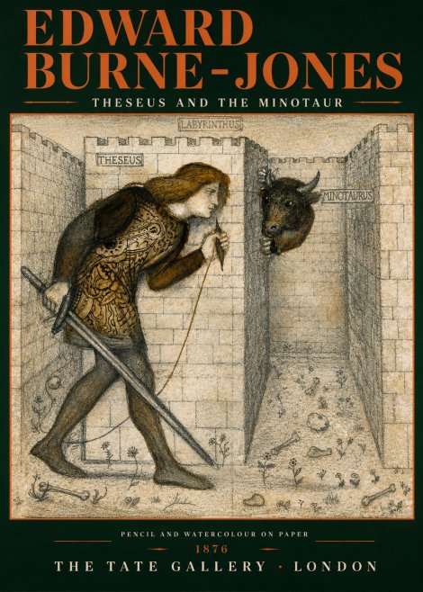 Edward Burne-Jones Theseus and the Minotaur No3 - Plakat
