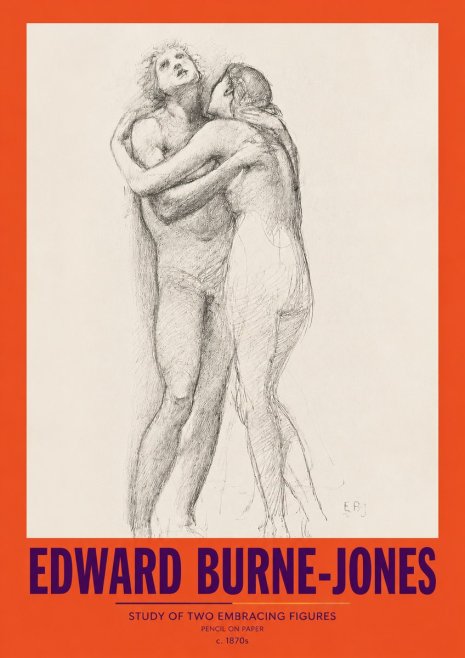 Edward Burne-Jones Study of Two Embracing Figures No2 - Plakat