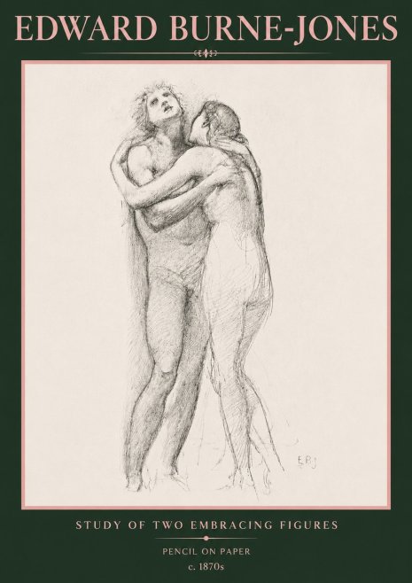 Edward Burne-Jones Study of Two Embracing Figures No5 - Plakat