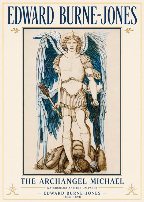 Edward Burne-Jones The Archangel Michael No5 - Plakat