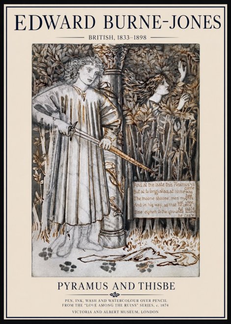 Edward Burne-Jones Pyramus and Thisbe No1 - Plakat