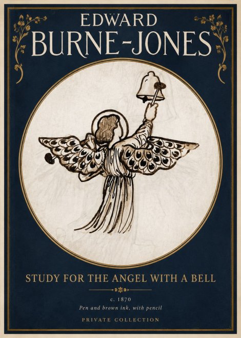 Edward Burne-Jones Study for the Angel with a Bell No2 - Plakat