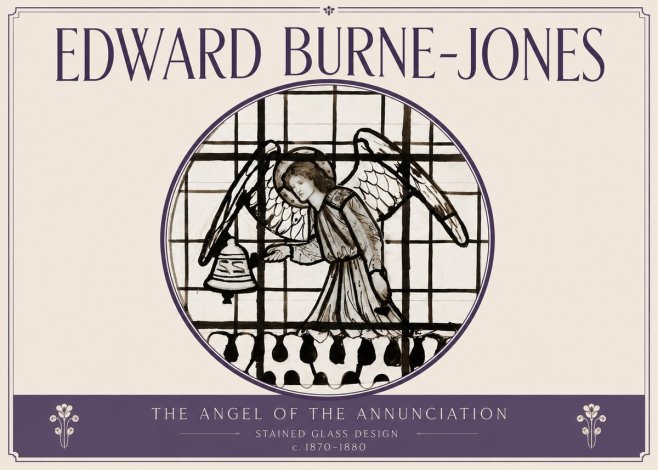 Edward Burne-Jones The Angel of the Annunciation (Stained Glass Design) No3 - Plakat