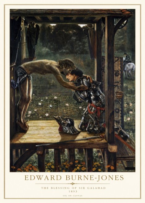 Edward Burne-Jones The Blessing of Sir Galahad No1 - Plakat