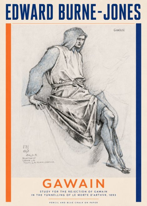 Edward Burne-Jones Gawain - Study for the Rejection of Gawain in the Tunnelling of Le Morte D'arthur, 1893 No5 - Plakat