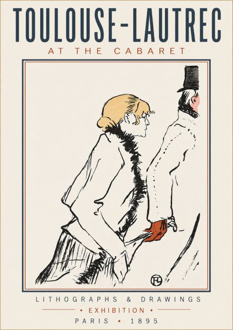 Toulouse-Lautrec At the Cabaret No3 - Plakat