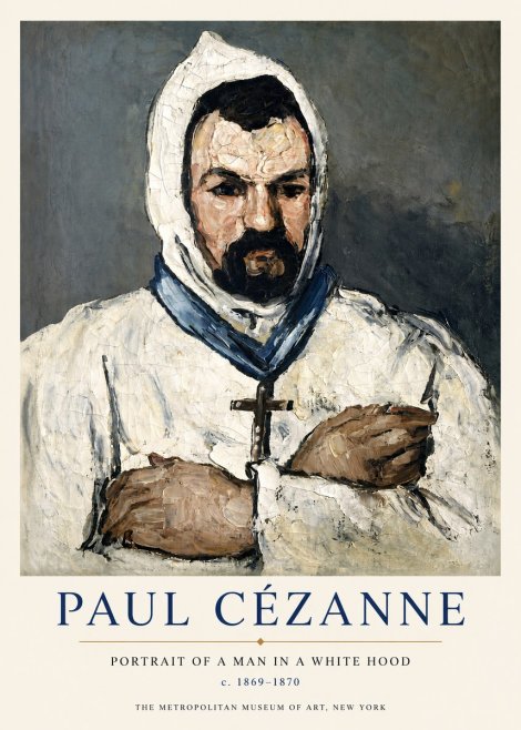 Paul Cézanne Portrait of a Man in a White Hood No3 - Plakat