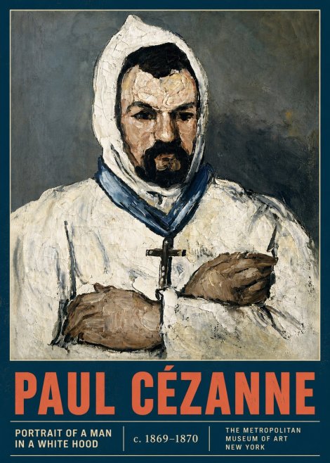 Paul Cézanne Portrait of a Man in a White Hood No4 - Plakat