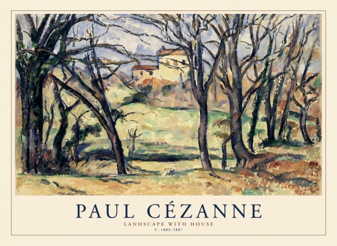 Paul Cézanne Landscape with House No1 - Plakat