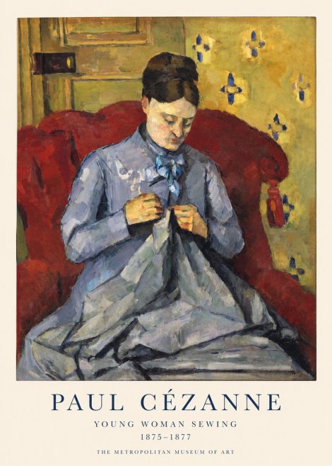 Paul Cézanne Young Woman Sewing No1 - Plakat