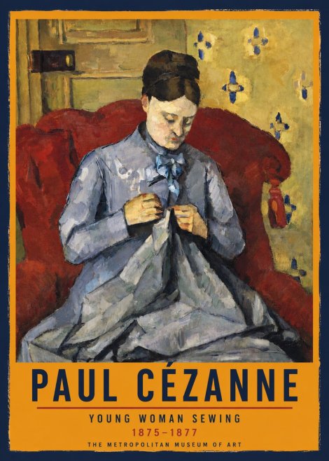 Paul Cézanne Young Woman Sewing No5 - Plakat