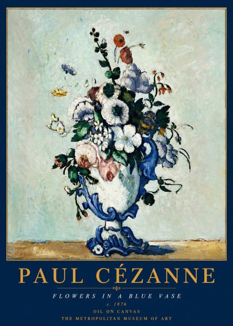 Paul Cézanne Flowers in a Blue Vase No6 - Plakat