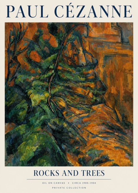 Paul Cézanne Rocks and Trees IV No3 - Plakat