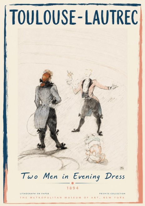 Toulouse-Lautrec Two Men in Evening Dress No3 - Plakat