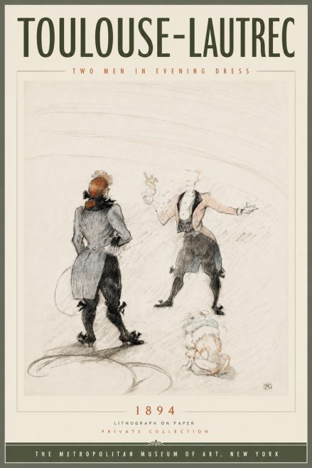 Toulouse-Lautrec Two Men in Evening Dress No5 - Plakat