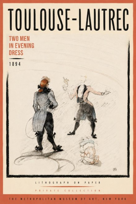 Toulouse-Lautrec Two Men in Evening Dress No6 - Plakat