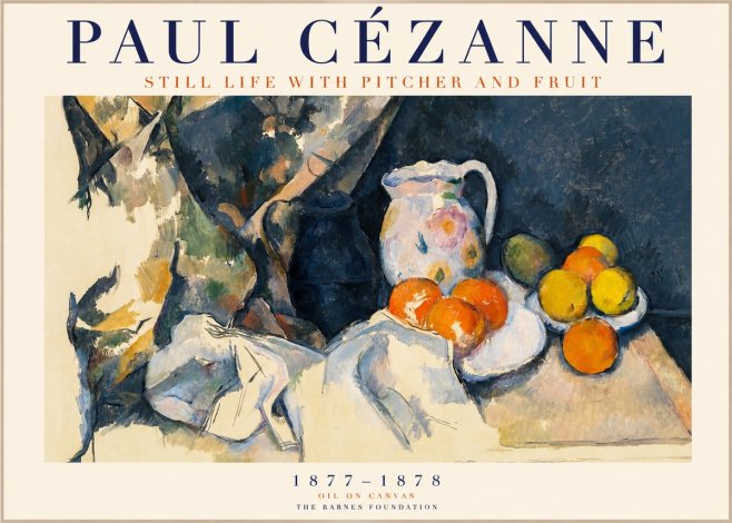 Paul Cézanne Still Life with Pitcher and Fruit No1 - Plakat