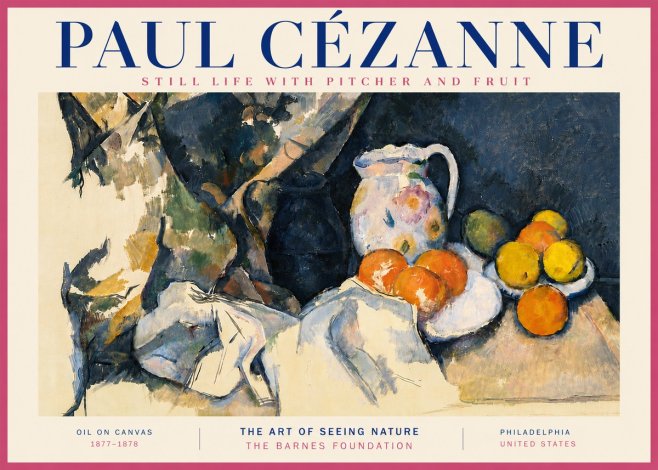 Paul Cézanne Still Life with Pitcher and Fruit No5 - Plakat