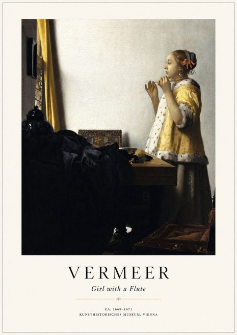 Vermeer Girl with a Flute No1 - Plakat