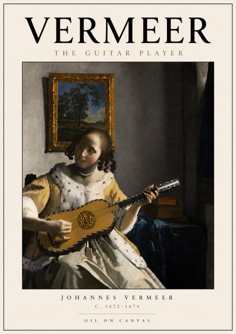 Vermeer The Guitar Player No4 - Plakat