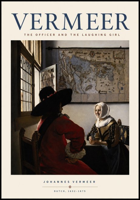 Vermeer The Officer and the Laughing Girl No2 - Plakat