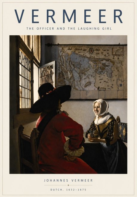 Vermeer The Officer and the Laughing Girl No4 - Plakat