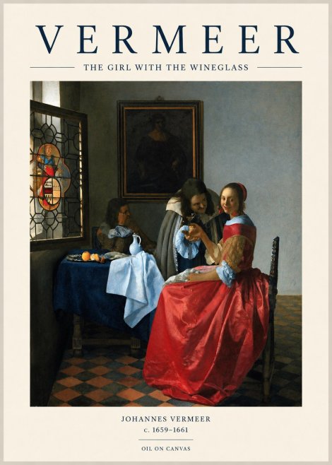 Vermeer The Girl with the Wineglass No1 - Plakat