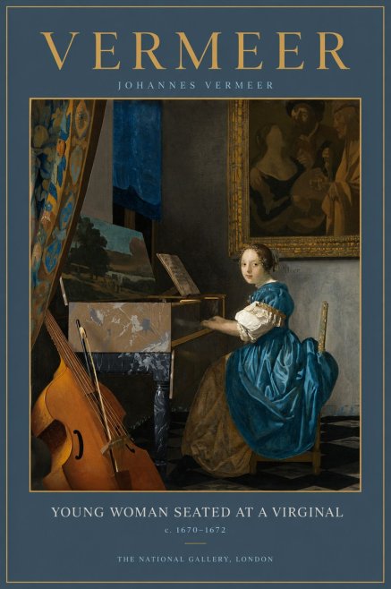 Vermeer Young Woman Seated at a Virginal No2 - Plakat
