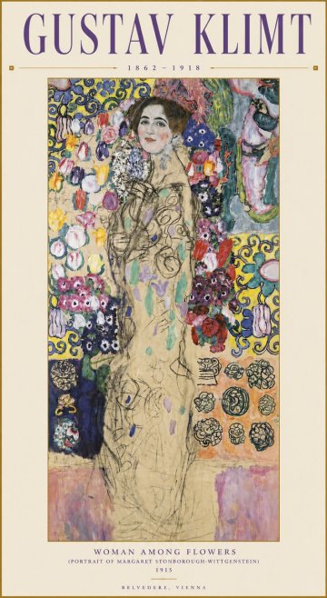 Klimt Woman Among Flowers No3 - Plakat