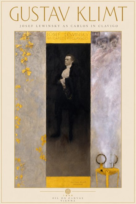 Klimt Josef Lewinsky as Carlos in Clavigo No6 - Plakat