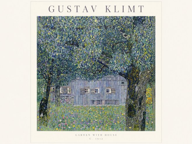 Klimt Garden with House No1 - Plakat