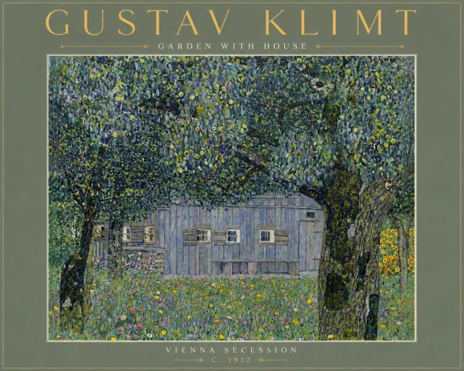 Klimt Garden with House No6 - Plakat