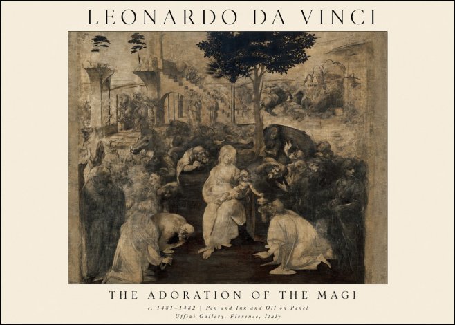 Leonardo da Vinci The Adoration of the Magi No1 - Plakat