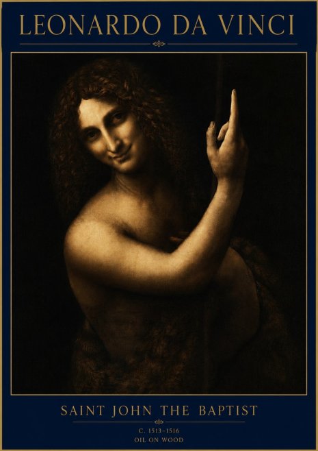 Leonardo da Vinci Saint John the Baptist No3 - Plakat
