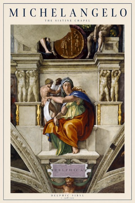 Michelangelo Delphic Sibyl No3 - Plakat