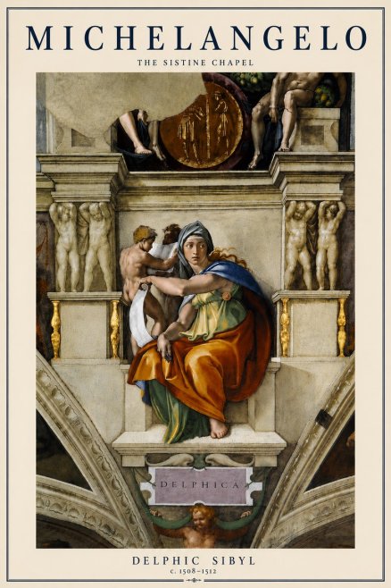 Michelangelo Delphic Sibyl No6 - Plakat