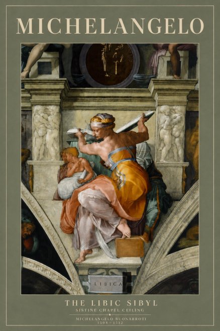 Michelangelo The Libic Sibyl No5 - Plakat
