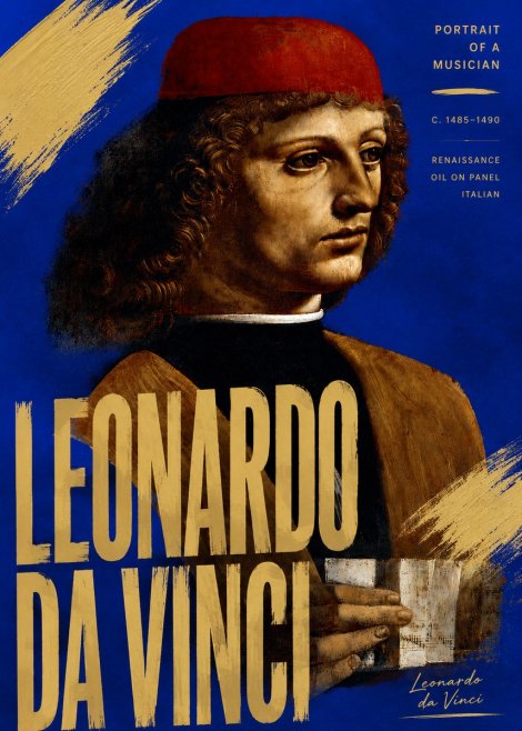 Leonardo da Vinci Portrait of a Musician No5 - Plakat