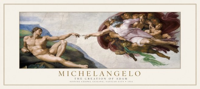 Michelangelo The Creation of Adam No1 - Plakat