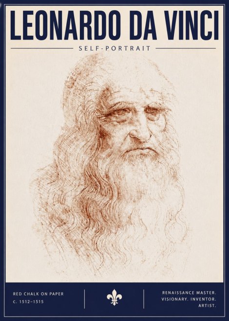 Leonardo da Vinci Self-portrait II No6 - Plakat